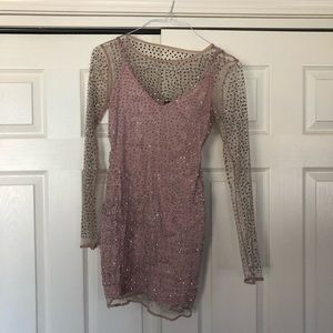 Pink Mesh Jewel Dress